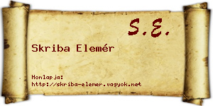 Skriba Elemér névjegykártya